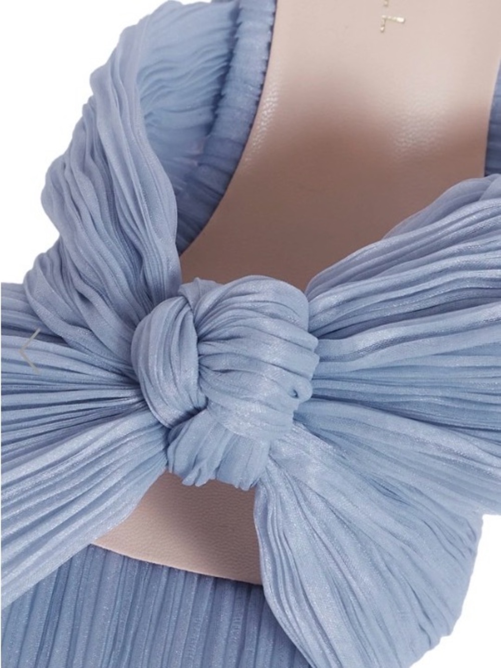 Loeffler Randall Camellia Blue Pleated Bow Heel